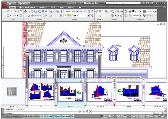 De layouts van een tekening mooi visueel